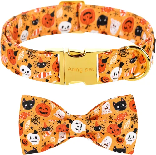 Vista 39 de ARING PET Collar de perro con corbatín, collares de terciopelo para perros con corbatín extraíble, collar de lazo ajustable para perros hembras