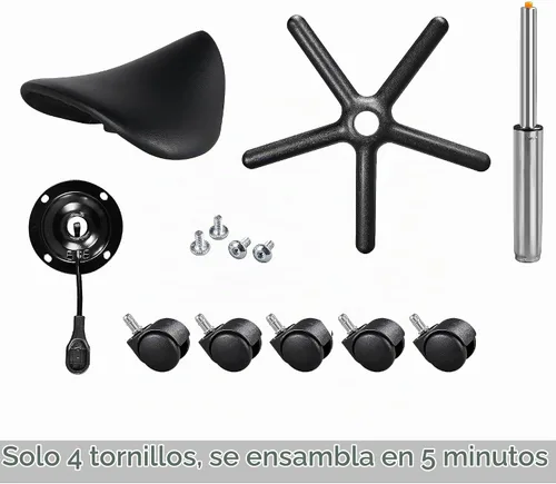 Vista 7 de Yaheetech Taburete con ruedas con ruedas, silla de salón ajustable, color Negro
