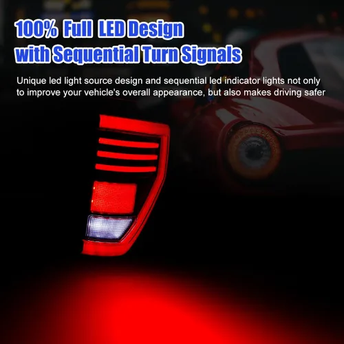Vista 2 de ROXX Luces traseras para Ford F150, conjunto de luces traseras secuenciales LED para Ford F150 2009 2010 2011 2012 2013 2014