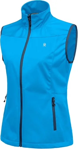 Vista 23 de Little Donkey Andy Chaleco Softshell Ligero para Mujer, Chaqueta sin Mangas Resistente al Viento para Correr, Senderismo y Viajes Negro