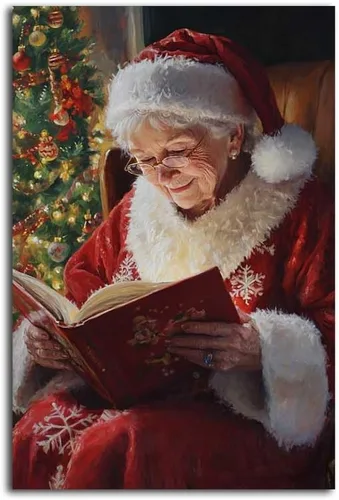 Vista 10 de NTEUMM Póster de lienzo con diseño de reno y abrazo de Papá Noel, arte de pared de Papá Noel, fotos de Navidad, regalo de Navidad, decoración