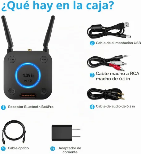 Vista 9 de [Actualizado] 1Mii B06Pro Receptor Bluetooth de largo alcance, adaptador de audio inalámbrico HiFi, receptor Bluetooth 5.3 con envolvente 3D aptX HD