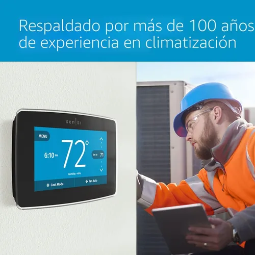Vista 6 de Emerson Sensi Touch - Termostato inteligente Wi-Fi con pantalla táctil a color, funciona con Alexa, certificado Energy Star, requiere cable C, ST75
