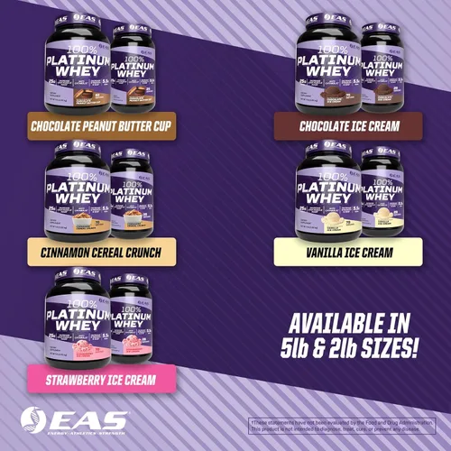 Vista 5 de EAS 100% proteína de suero de platino, helado de chocolate, 2 libras