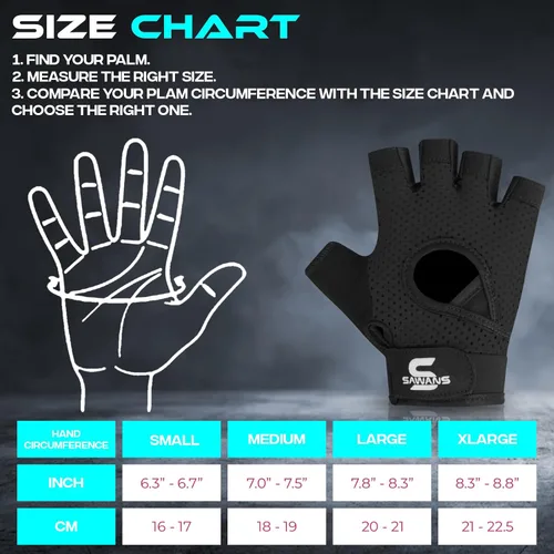 Vista 6 de SAWANS Guantes de gimnasio para hombres y mujeres, guantes de levantamiento de pesas, entrenamiento transpirable, agarre antideslizante, protección