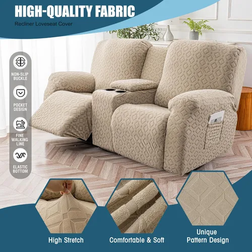 Vista 73 de Gennia Funda Impermeable para Silla Reclinable, Fundas Elásticas para Sofá Reclinable con Bolsillos, Fundas Lavables para Silla Reclinable Lazy Boy