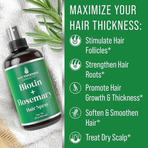 Vista 3 de Hair Thickness Maximizer Spray de aceite de biotina + romero