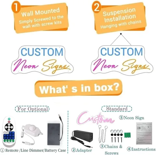 Vista 5 de Letrero de neón personalizado, letreros de neón LED regulables para decoración de pared, luz de neón personalizable para cumpleaños familiar, boda