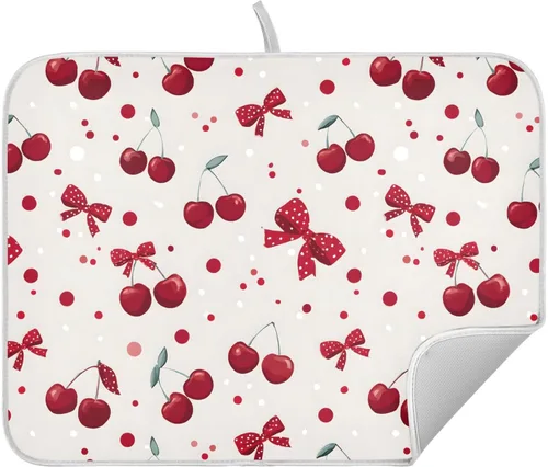 Vista 44 de Tapete de secado de platos de hojas de otoño y girasol, almohadilla absorbente de secado rápido, protector para encimera de cocina, 16 x 18 pulgadas