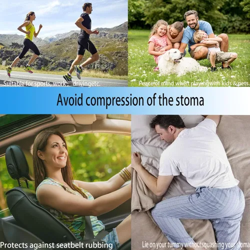 Vista 4 de Protector de estoma Escudo de seguridad Refuerzo de chasis de estoma Cinturón de apoyo ajustable para ostomía, cubierta de bolsa de ostomía