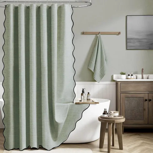 Vista 25 de BTTN Lino Crema Festoneado 36x72