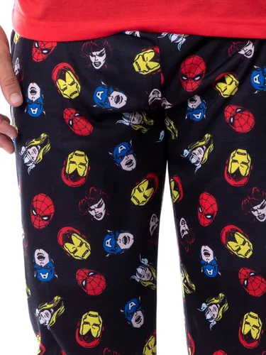 Vista 3 de Marvel Thor Captain America Iron Man - Conjunto de pijama de superhéroe para hombre