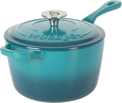 Vista 12 de Crock-Pot Sartén de hierro fundido esmaltado europeo de 10 pulgadas - rojo degradado