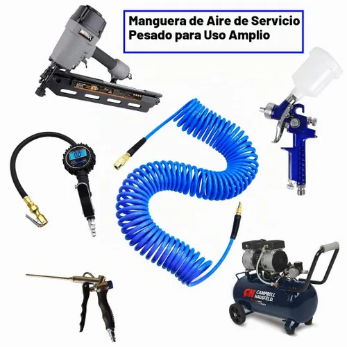 Vista 6 de YOTOO Kit de accesorios para compresor de aire, kit de manguera de aire resistente de 1/4 pulgadas x 25 pies con medidor digital de inflado