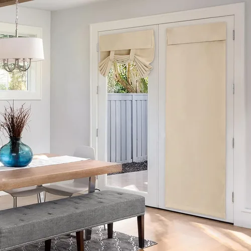 Vista 6 de HOMEIDEAS Cortinas Opacas para Puerta Francesa para Ventana de Puerta, Juego de 2 Cortinas de Privacidad, Cobertura para Ventana de Vidrio, Cortinas