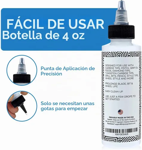 Vista 3 de IMPRESA Aceite de corte de vidrio, parte superior giratoria de precisión para una vida útil prolongada de la herramienta y cortes limpios, fluido
