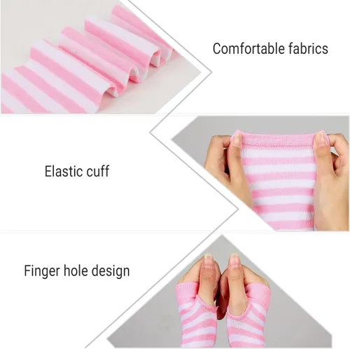 Vista 6 de Benefeet Sox Calcetines altos hasta el muslo a rayas para mujeres y niñas, calcetines altos por encima de la rodilla, calentador de piernas, brazos