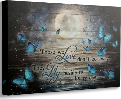 Vista 10 de Arte de pared de lienzo para baño estilo granja, vintage, rústico, país, flor, mariposa azul, pintura, imagen, decoración de pared, Cada día es un