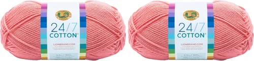 Vista 118 de Lion Brand Yarn - Hilo ligero 24/7 de algodón para tejer, hacer ganchillo y manualidades, Ámbar, paquete de 1 Light Worsted 100% Mercerized Cotton