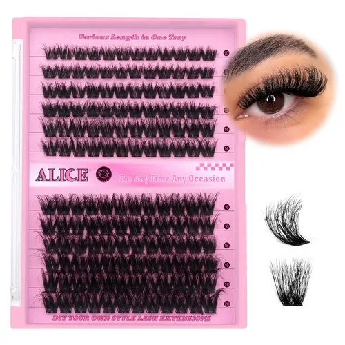 Vista 21 de Extensiones de pestañas en racimo naturales ALICE, pestañas en racimo DIY, pestañas en racimo individuales suaves, 154