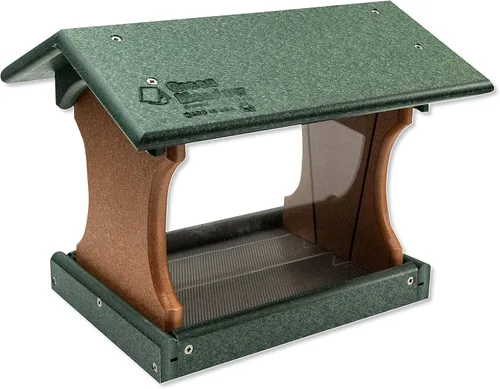 Vista 8 de DutchCrafters Comedero colgante pequeño para pájaros (verde césped y cedro)