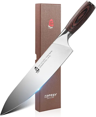 Vista 11 de TUO Kiritsuke - Cuchillo de chef de 8.5 pulgadas, cuchillo de chef Kiritsuke para carne y verduras, cuchillos de cocina japoneses - Acero inoxidable