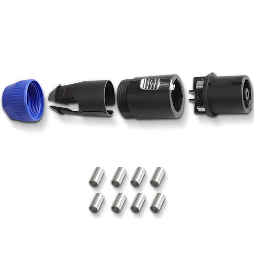 Vista 2 de MEIRIYFA Enchufe de conector Speakon de 8 polos, NL4 Speak-On de 8 pines macho de audio de bloqueo giratorio y adaptador de enchufe de montaje
