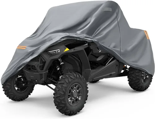 Vista 21 de Cubierta impermeable para UTV compatible con Polaris, cubierta para exterior de 6 capas con ventilaciones de aire, cremallera en la puerta