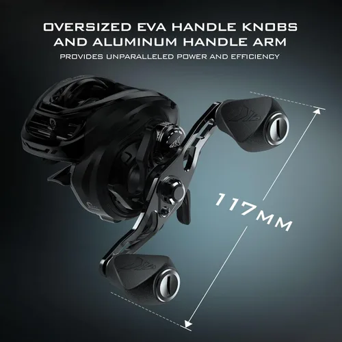 Vista 17 de KastKing Zephyr Baitcasting Fishing Reels with 7.2:1 Gear Ratio Negro-izquierda