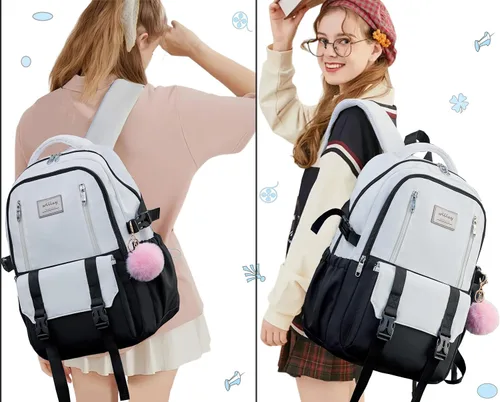 Vista 2 de Caoroky knight Mochila de viaje para laptop para mujeres y niñas, mochila de escuela primaria y secundaria, mochilas universitarias, mochila Negro