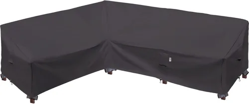 Vista 55 de Funda de Sofá Seccional de Servicio Pesado para Exteriores, Fundas Impermeables 600D para Sofá Seccional de Patio, Funda para Muebles de Jardín