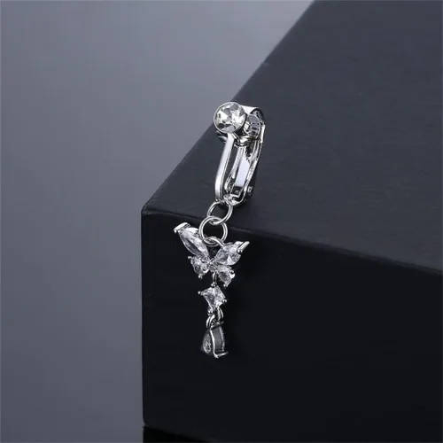 Vista 5 de JILIYUPA 2 anillos de ombligo de terapia de acupuntura adelgazante desintoxicante, anillos de ombligo de mariposa de flores, anillos de ombligo