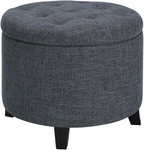 Vista 10 de Convenience Concepts Designs4Comfort - Otomana de almacenamiento, piel sintética negra