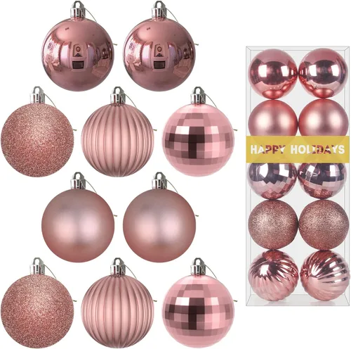 Vista 75 de Esferas pequeñas de bronce de 1.6 pulgadas para decoración del árbol de Navidad, adornos inastillables para cumpleaños, Halloween, vacaciones, boda