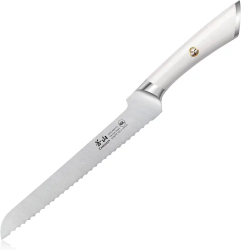 Vista 8 de Cangshan ELBERT Serie Alemán Acero Forjado 8" Offset Cuchillo de pan (negro)