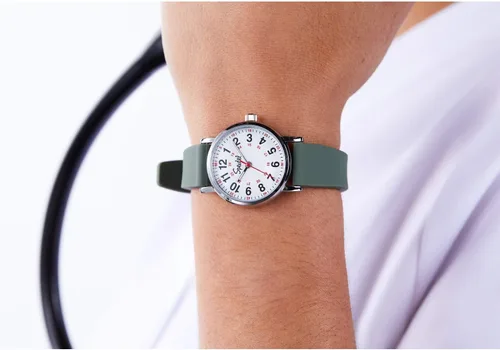 Vista 5 de Speidel Scrub Petite Watch Made for Doctors, Nurses, EMT, Surgeons and Students w/Red Second Hand in Scrub Matching