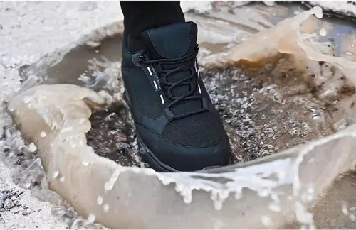 Vista 7 de ulogu Zapatos de punta de acero para hombres y mujeres, impermeables, antideslizantes, ligeros, indestructibles, zapatos de trabajo para techos