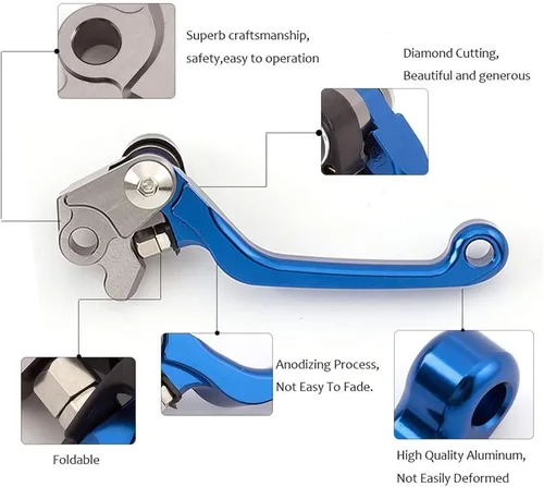 Vista 6 de Para Yamaha XTZ125 XTZ 125 2003-2016 Motocross Palancas de embrague de freno de motocicleta Palanca de pivote de motocicleta Palanca plegable