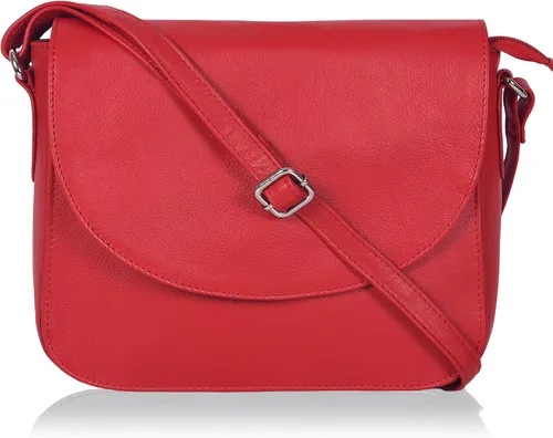 Vista 20 de Bolso bandolera de cuero genuino para mujer con correa ajustable, bolsillo para móvil y cremallera exterior e