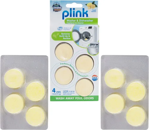 Vista 8 de Compac Home Plink Ambientador para electrodomésticos, lavavajillas, limpiador de lavadora, activado por agua, aroma fresco de limón, 4