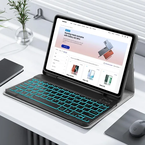 Vista 9 de JUQITECH Funda con teclado retroiluminado para Samsung Galaxy Tab S6 Lite de 10.4 pulgadas 2022/2020, Galaxy Tab S6 Lite SM-P610/P613/P615/P619