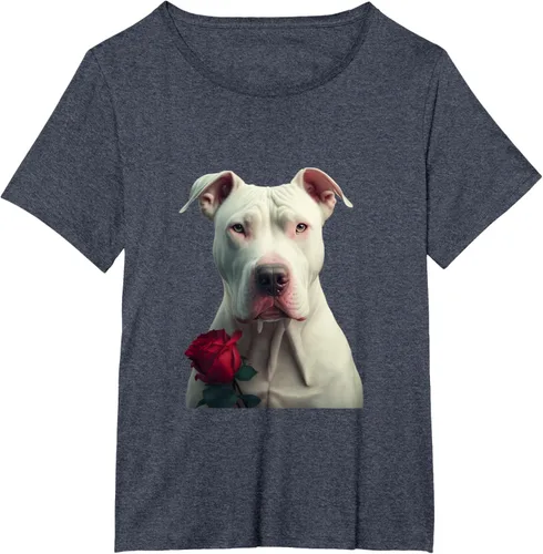 Vista 60 de Dogo Argentino Valentines Day Camiseta, Negro