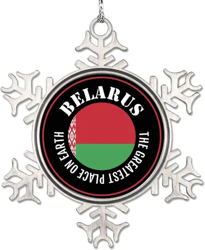 Vista 20 de Adornos de copo de nieve de Albania, adornos para árboles de Navidad, bandera de recuerdo de ciudad, adornos de Navidad personalizados, colgante