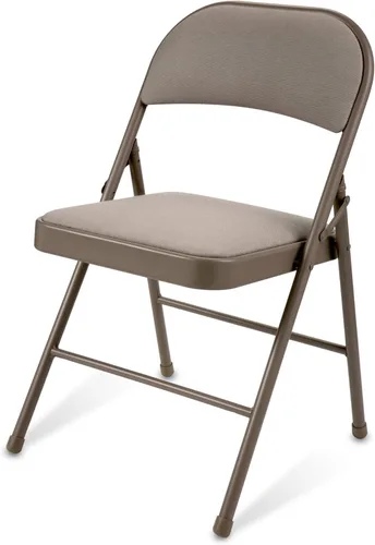 Vista 3 de Realspace® Silla plegable acolchada tapizada, marrón