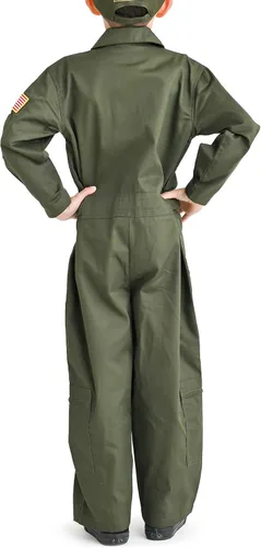 Vista 4 de Trendy Apparel Shop Uniforme de piloto estadounidense para niños con parche de gancho y bucle