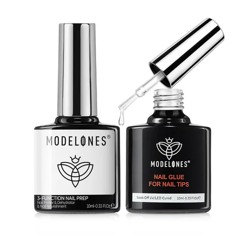 Vista 10 de modelones Juego de Base y Capa Superior para Esmalte de Uñas en Gel, 3 Piezas Base de Goma y Capa Superior de Gel Transparente Brillante y Mate a