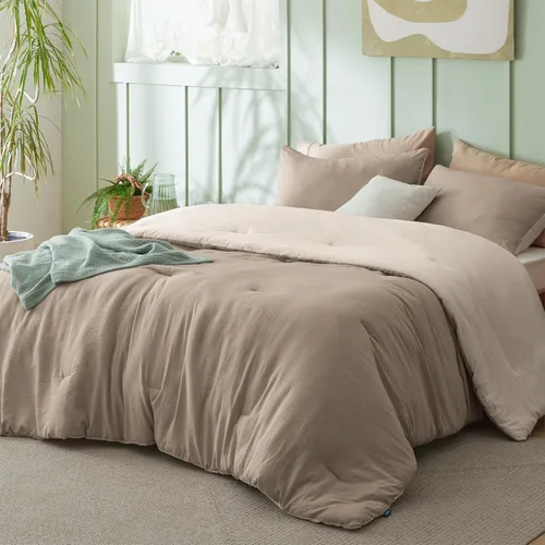 Vista 33 de Bedsure Juego edredón suave prelavado individual/individual XL, 365 días, cálido relleno alternativo GentleSoft™, 1 edredón ligero:68x88 pulgadas