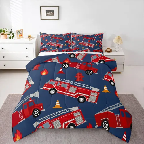 Vista 19 de Feelyou Juego de ropa de cama con estampado de aviones para niños y niñas, juego de funda de edredón de microfibra estilo boceto azul y blanco