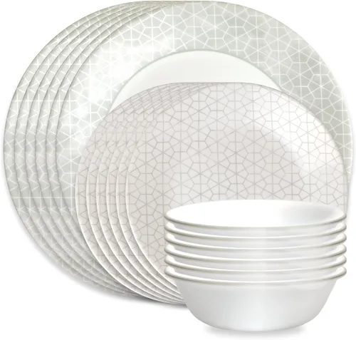 Vista 9 de Corelle Terracotta Dreams - Juego de vajilla para 6 platos llanos de 18 piezas, platos de aperitivo y cuencos de 18 onzas, apto para lavavajillas