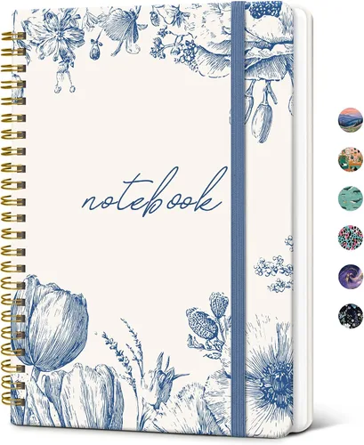 Vista 22 de Taja Cuaderno de Diario en Espiral con Líneas para Mujeres, A5 Lindo Cuaderno de Tapa Dura con Rayas Universitarias para Trabajo y Toma de Notas
